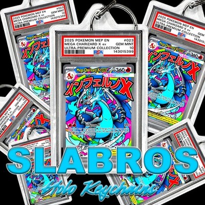  SLABROS   PREMIUM   Pokémon  PSA 10 Holo-Keychains (LRG)  THE ORIGINAL 