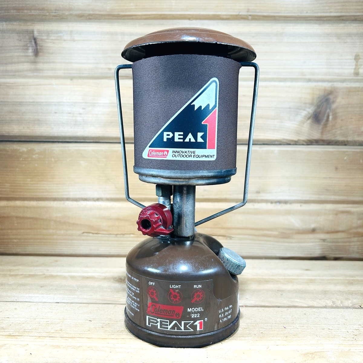 ビンテージ Coleman PEAK 1 MODEL 222 ランタン Coleman 222 226 229 3022 Brown Peak 1 Lantern Globe Wrap --READ