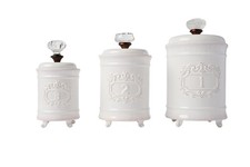 Bote de cocina Mud Pie 4931002 (juego de 3), blanco