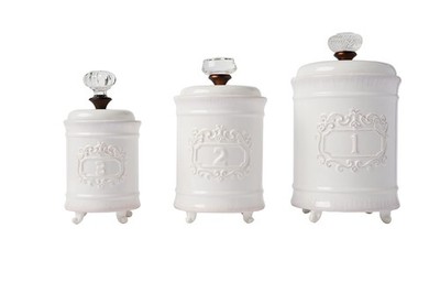 Mud Pie 4931002 Kitchen Canister (Set of 3), White 718540266441| eBay