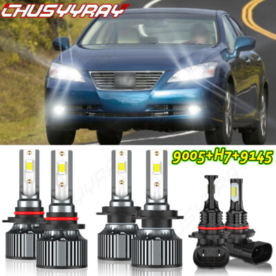 Para For Lexus ES350 2007 2008 2009 6x LED Faro Alto/Bajo + Bombillas antiniebla