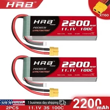 2x HRB 2200mAh 3S 11.1V Lipo Battery XT60 for RC Drone Car Turck Racing Boat