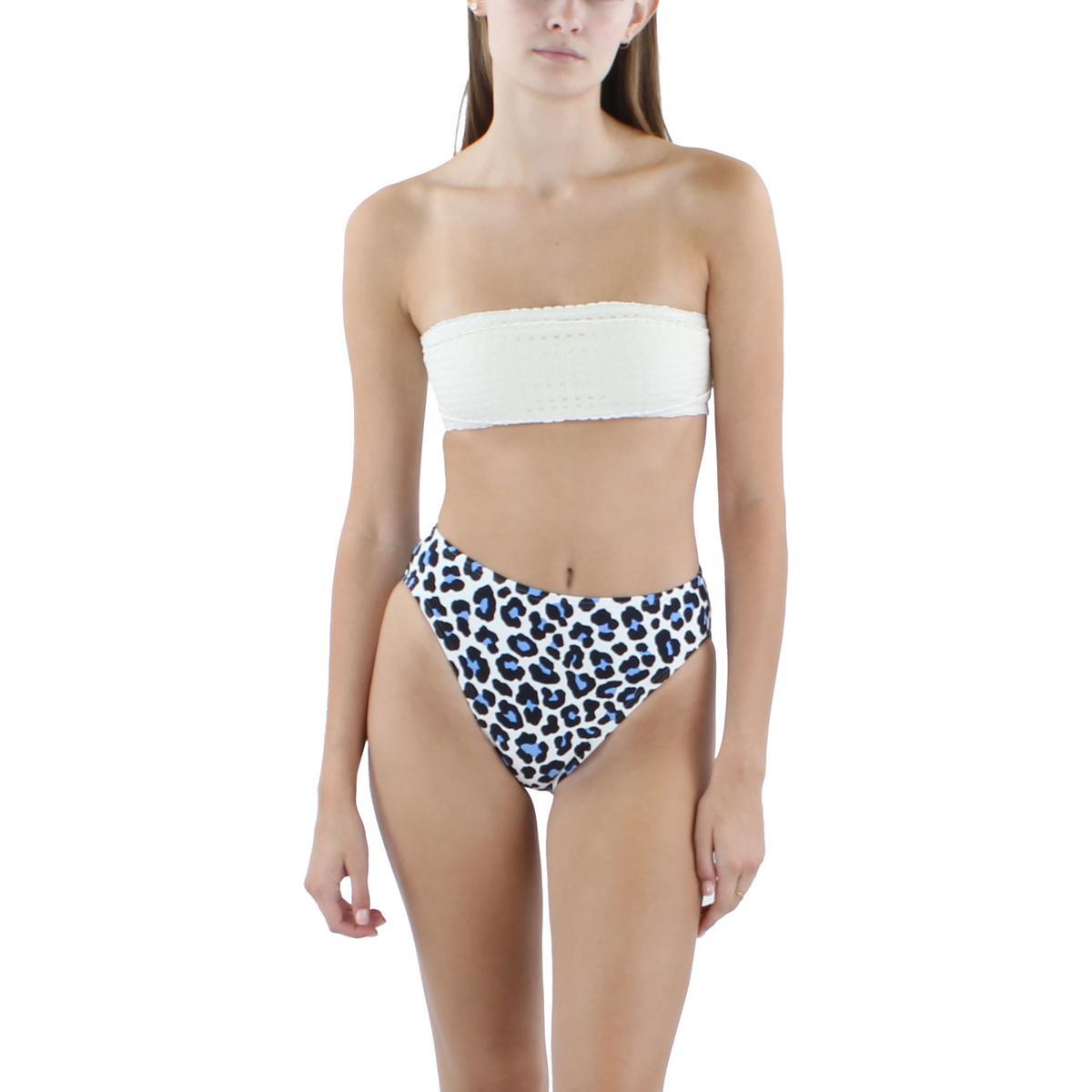 MICHAEL Michael Kors Женские белые леопардовые плавки с отделяющимся низом XS BHFO 7446