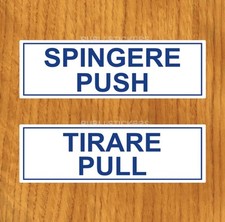 2 "PUSH AND PULL" STICKERS INFO, SIGNAGE, SAFETY, STICKER
