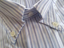 NWOT Brooks Brothers Blue University Stripe Button Down 14.5-31 Milano MSRP 140