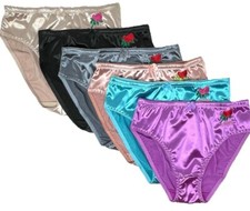 Lot 6 12 Womens PRETTY SATIN BIKINIS Style Underwear 3123N New S M L XL 2XL 3XL