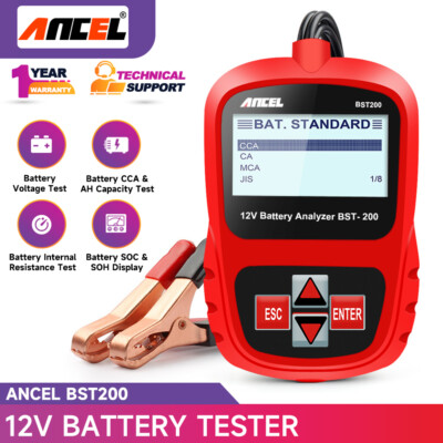 ANCEL BST200 Car Battery Tester 12V 100-1100CCA AGM GEL Test Lead Acid Battery