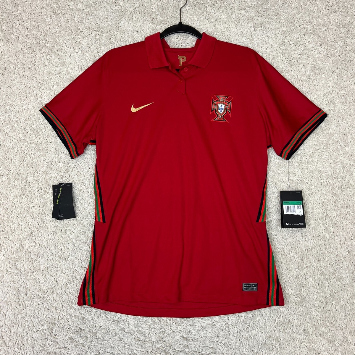 ナイキポルトガルホームシャツXLサイズ Portugal Soccer Shirt Polo Womens Size XL Red Nike Football