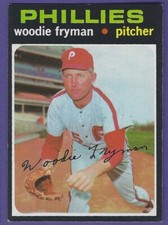 1971 TOPPS BASEBALL #414 WOODIE FRYMAN - PHILADEPHIA PHILLIES - NO RESERVE