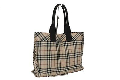 Burberry London Blue Label Beige Nova Check Tote Hand Bag Burberry London Blue Label Beige Nova Check Tote Hand Bag