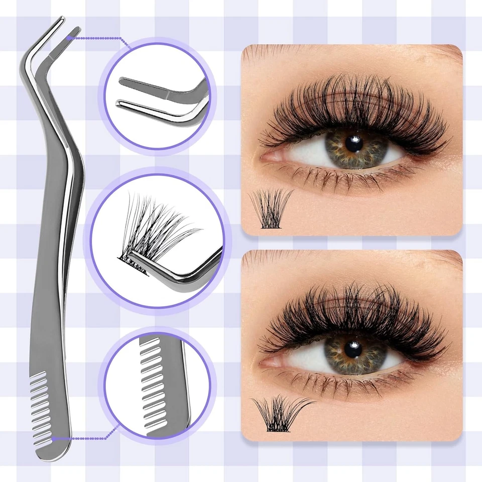 WENDY LASHES Eyelash Tweezer Eyelash Applicator Lash Tweezer for Cluster Eyelashes