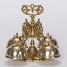 SOLID BRASS ALTAR BELLS - COMMUNION SANCTUS MASS CHURCH SACRISTY SANCTUARY #106