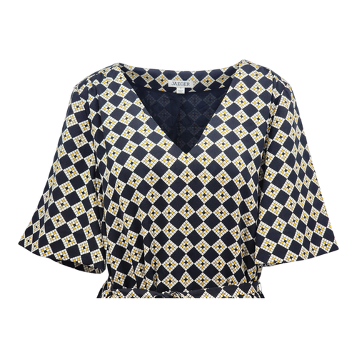 M&S JAEGER Midi-Wickelkleid bedruckt V-Ausschnitt - Bild 4 von 8