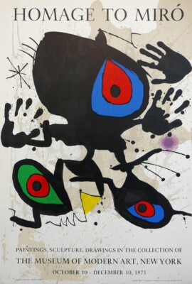 Original Joan Miro Exhibition Poster, Homage to Miro, MOMA, New York 1973