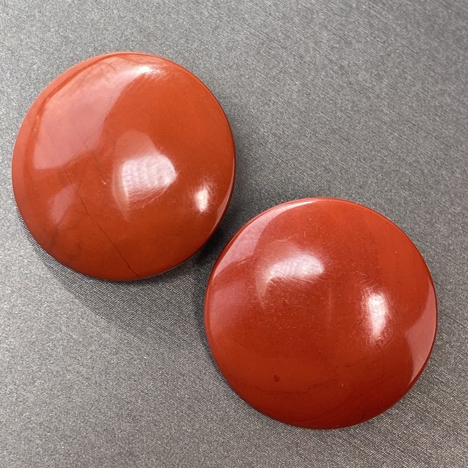 Vintage ClipOn Button Earrings Caramel Brown Enamel Estate Jewelry Pre