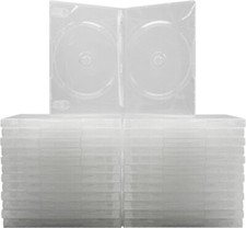 25 DV4R14CLWT 4-Disc Capacity Clear Quad Replacement DVD CD Storage Case Boxes