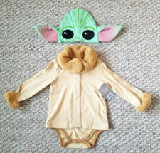 Disney Store The Child Costume Baby Bodysuit Halloween Yoda Mandalorian Star War
