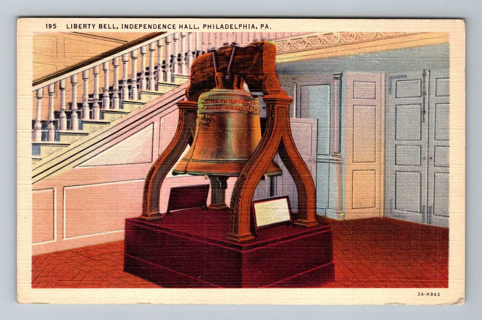 Philadelphia PA Liberty Bell Independence Hall Vintage c1946 Souvenir Postcard