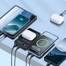 10000mAh Magnetic Power Bank Fast Wireless Charging Power For iPhone 16 Pro 15