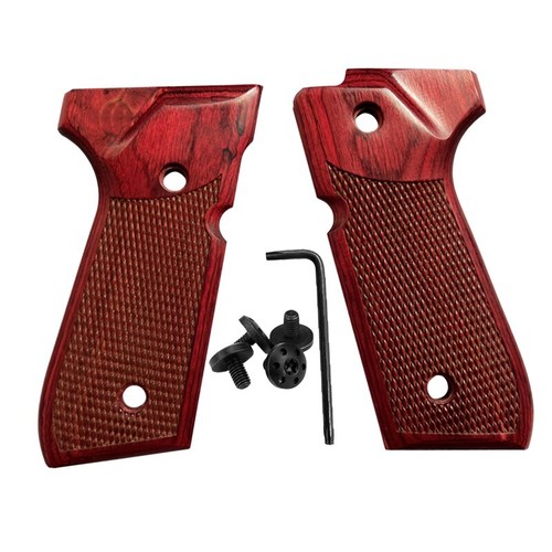 Beretta Grip 92/96 Series Full Size 92FS/92F Checker Wood Grips W/Screw