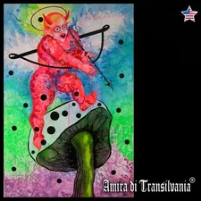 psychedelic art contemporary painting original pop art cartoon angel demon devil
