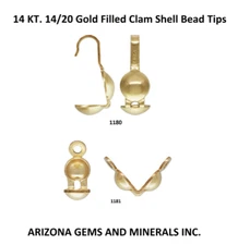 14KT 14/20 Gold Filled Clam Shell Bead Tip 4mm 2 styles & Quantity