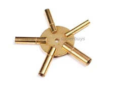 3 5 7 9 11 Sizes Brass Clock Winding Key Antique Universal Grandfather Prong