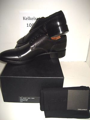 NEW $650 DSQUARED2 Mens US 10 EU 43 Black Laced Up Brogue  display picture 1