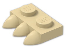 LEGO PLATE MODIFIED 1X2 W/ 3 TEETH 3 PCS CHOOSE YOUR COLOR 15208 