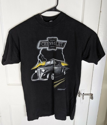 90s CHEVROLET Tシャツ ブラック L サンダープリント シングル