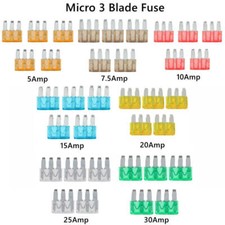Micro 3 Blade Fuse Automotive Truck Blade Fuses 5A 7.5A 10A 15A 20A 25A 30A Amp