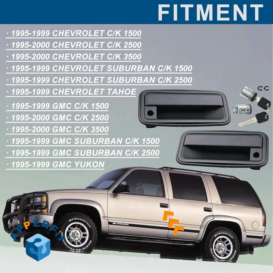 雪佛兰 88-94 C1500 gMC k1500 外部前门把手带锁缸 — 第 2/3 张图片