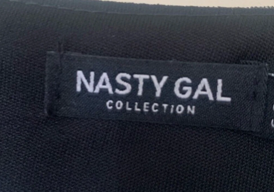 VESTIDO COLECCIÓN DESAGRADABLE GAL LENTEJUELAS NEGRO/BLANCO MANGA LARGA EE. UU. TALLA 10 Foto 3 de 4