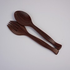Kleines Salat-Besteck 27cm Teak-Holz Mid Century Vintage Danish Design