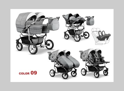 combine landau poussette pour jumeaux