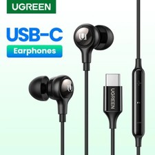 UGREEN USB Type C Wired Earphones HiFi Stereo Mic Earbuds For iPhone 15 Pro iPad