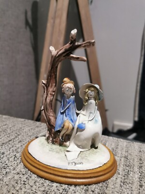 Vintage Emilio E. Tezza Unikat Italienische Porzellan Figur Handbemalt Paar 