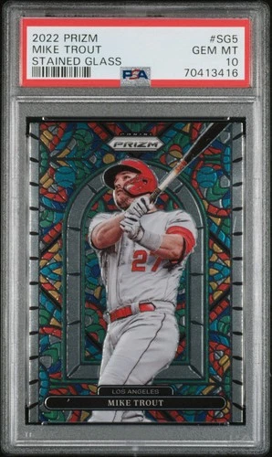 2022 Panini Prizm Mike Trout PSA 10 STAINED GLASS #SG5 Los Angeles Angels