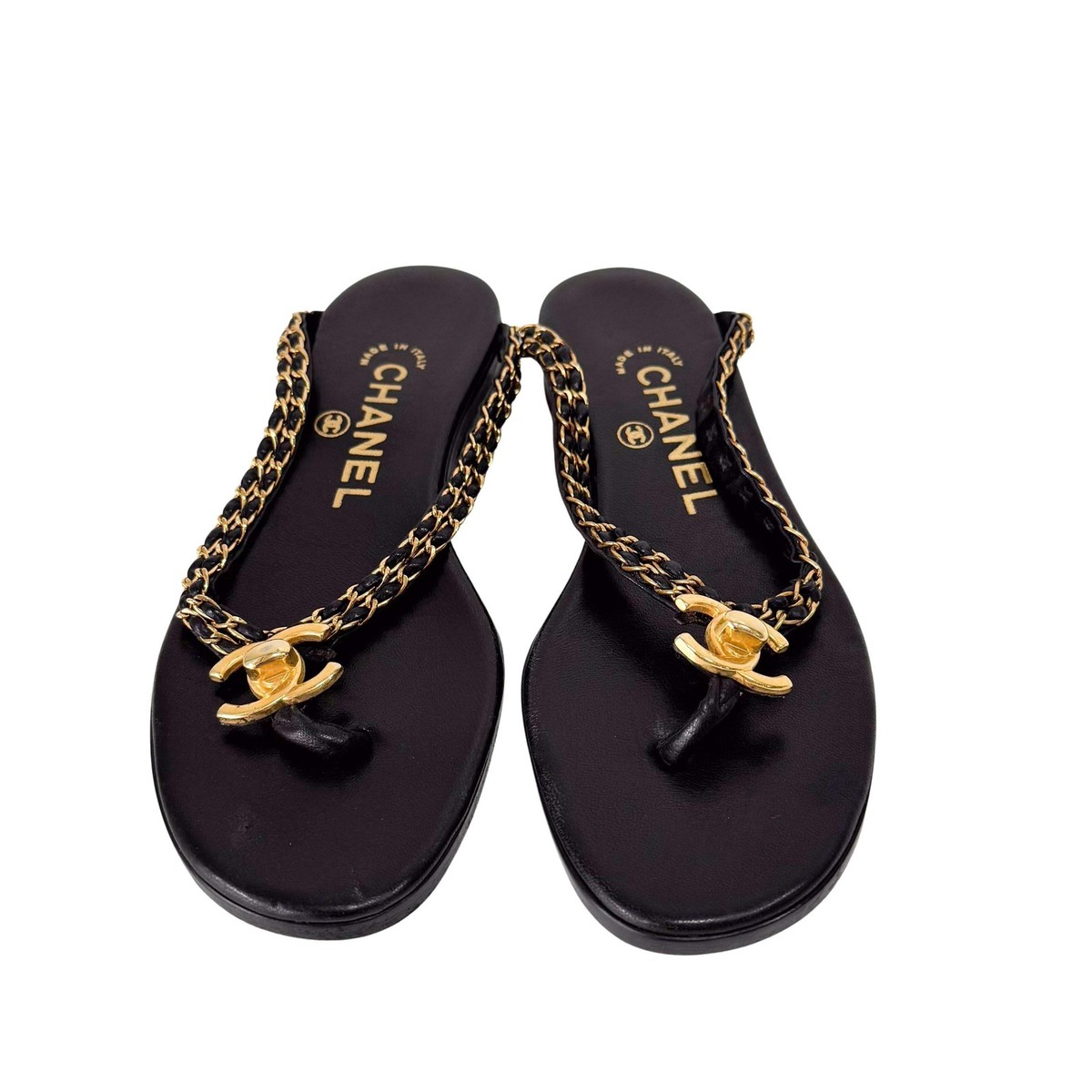 CHANEL Size 36 Flip Flop Sandles | eBay