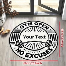 1pc Customizable Gym Round Mat with Motivational Workout Design Non-Slip Silic