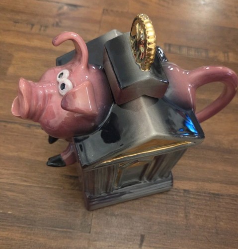 John Groth Pig Piggy Bank Teapot Whimsical Signed And Stamped