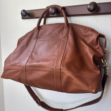 COACH Vintage Leather Boston Bag Brown Large Travel Duffle USA Made From Japan