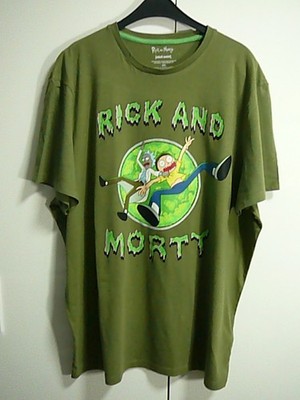 A1 Rick and Morty T-Shirt Tunika Gr 48/50 grün Crazy Print vorne Adult swim