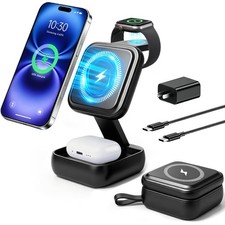 3 in 1 Charging Station For Apple Devices Wireless Charger Stand Black