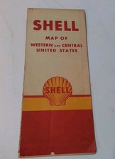 Vintage 1950 Shell Gasoline Road Map Western & Central United States