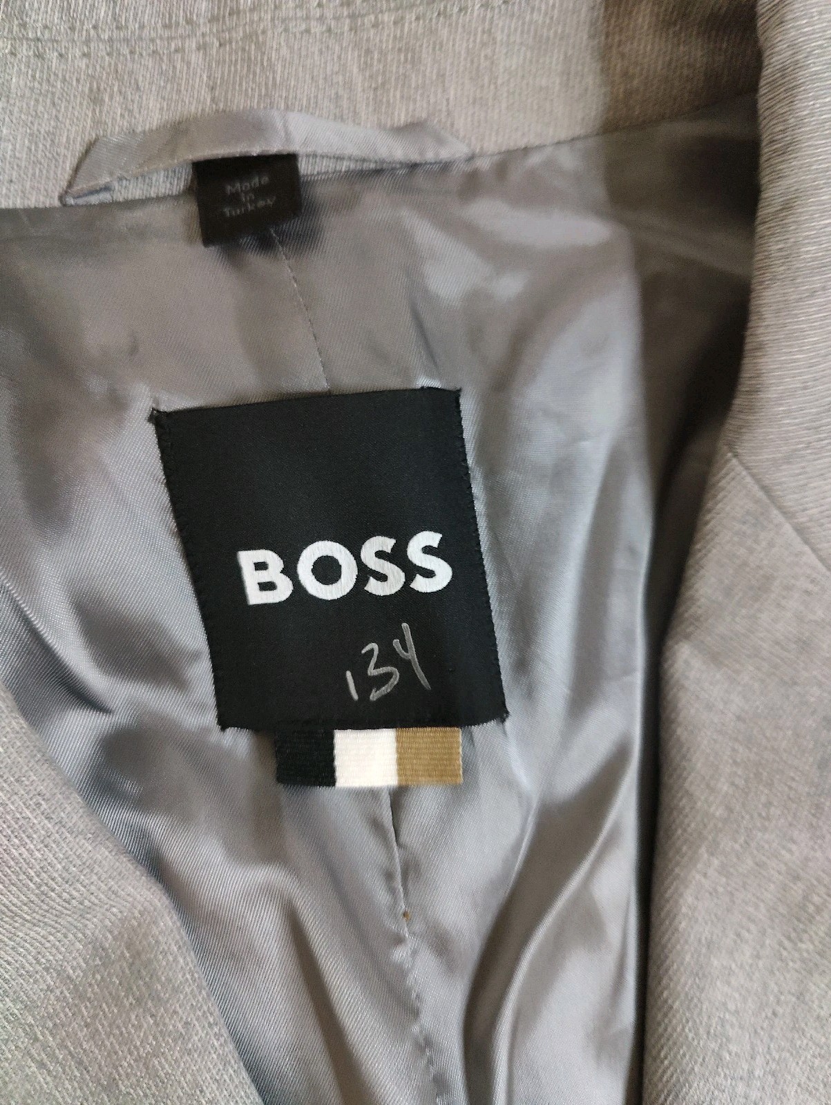 Hugo Boss Mens Light Gray 100% Wool Overcoat Topcoat Size 40R thumbnail 4