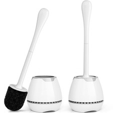Toilet Brush 2 Pack, Toilet Bowl Brush with Ventilated Holder and Ergonomic L...