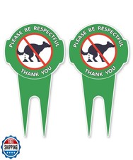 Mr. Pen- No Dog Poop Signs for Yard, 12" x 6.5", 2 Pack, Aluminum