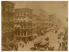 USA, New York, Broadway, Tramway vintage albumen print Tirage albuminé  17x2