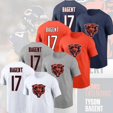 HOT - Tyson Bagent #17 Chicago Bears 2025 Player Name & Number Fastship Fans